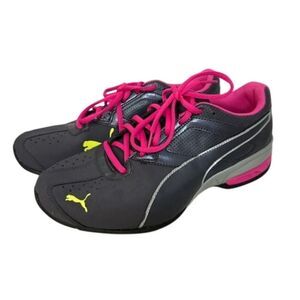 Puma Tazon Shoes Womens Sz 11 Dark Grey & Pink